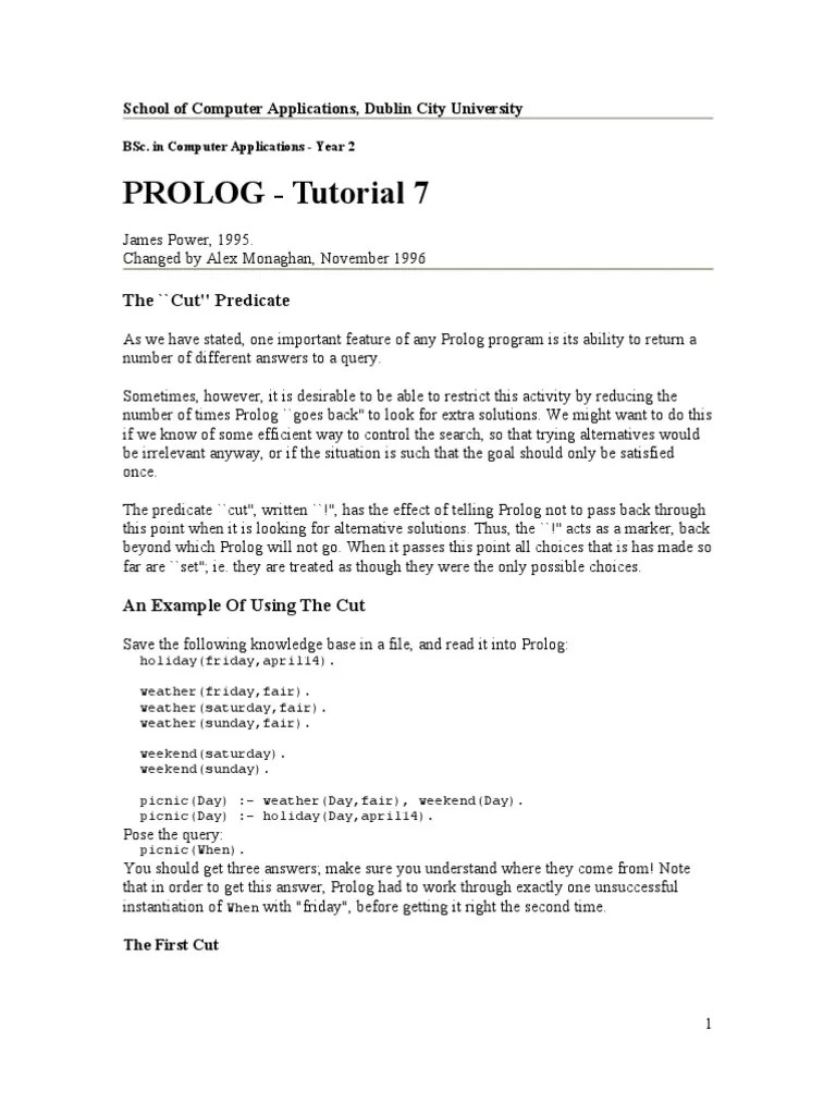 PRolog Cut | PDF | Computer Programming | Areas Of Computer Science