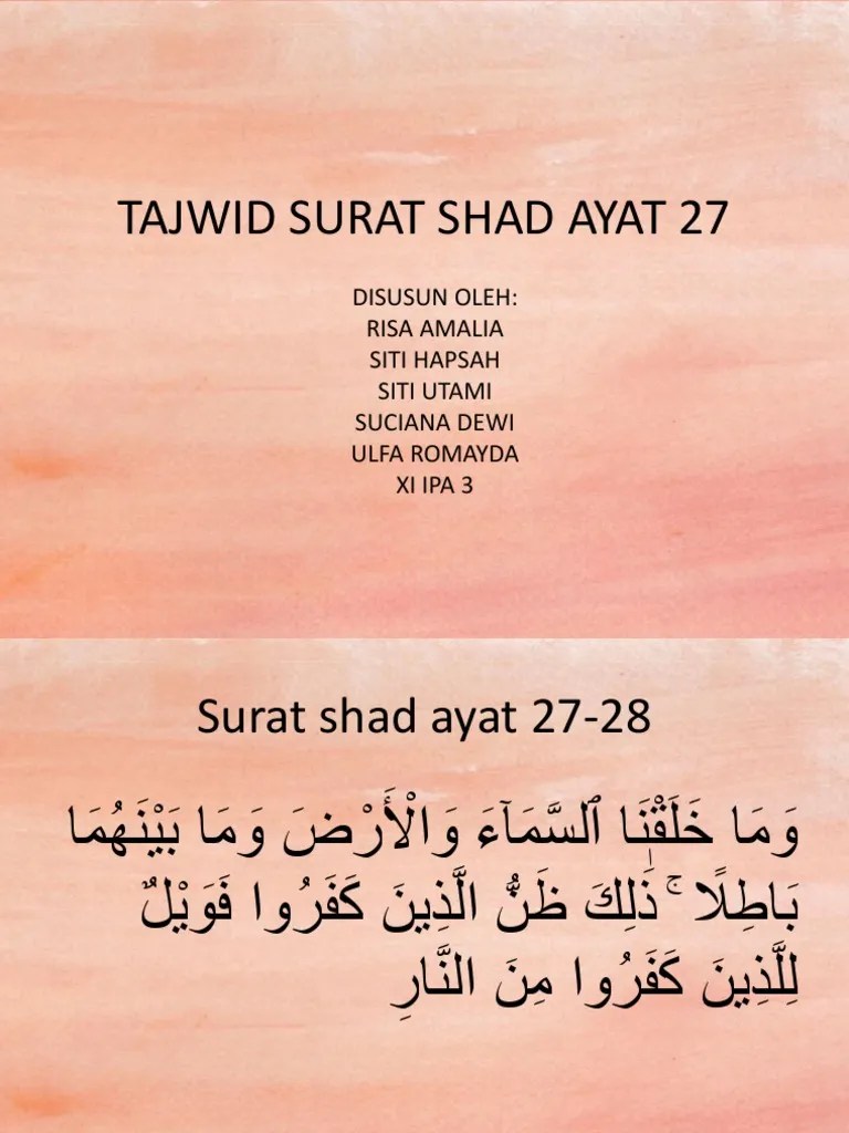 Makna Yg Terkandung Dalam Surat Q S Shad Ayat 27 Brainly Co Id 