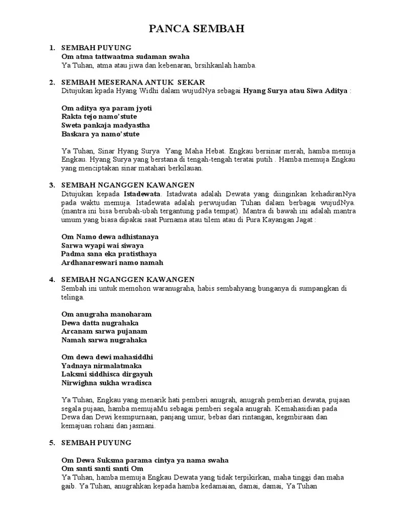 Panca Sembah | PDF