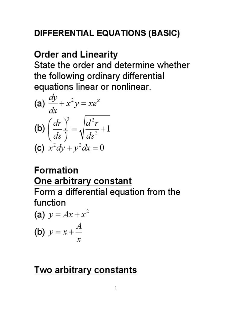 1.example First Order ODE | Download Free PDF | Differential Equations | Equations