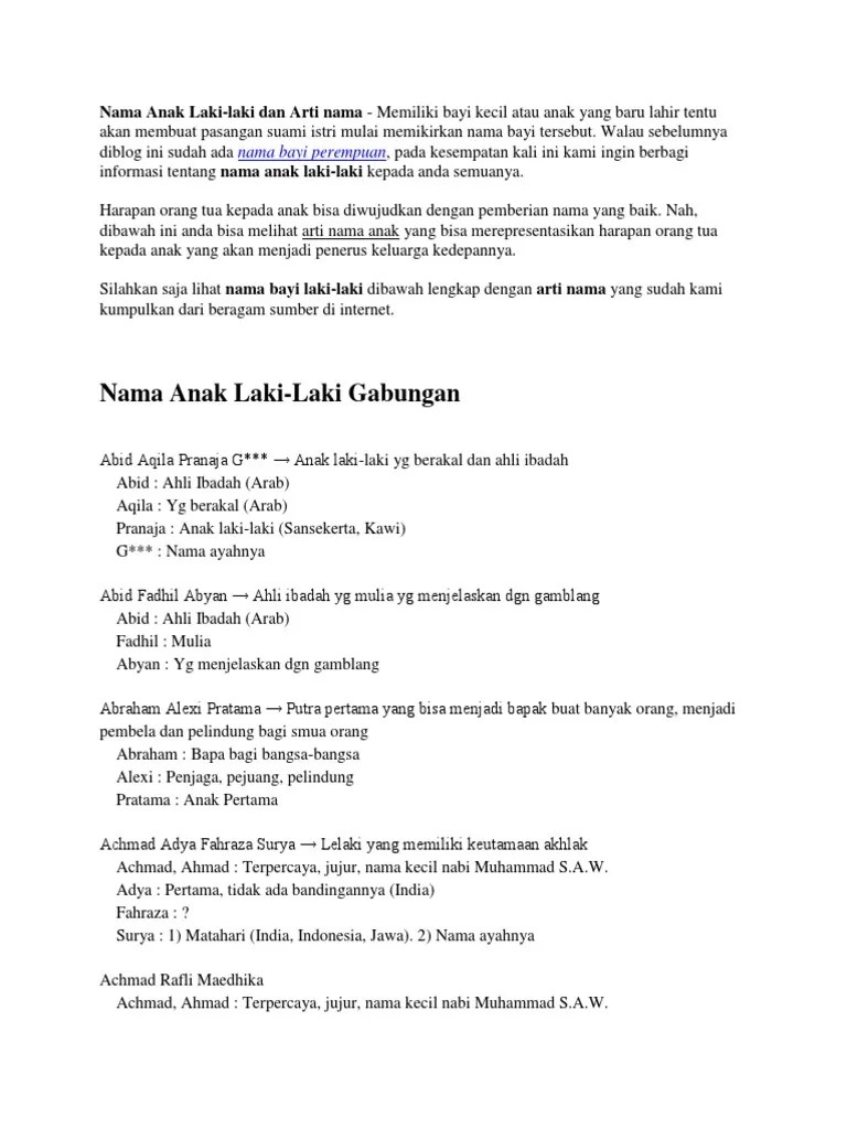 27+ Nama Lengkap Yang Bagus Untuk Anak Laki Laki