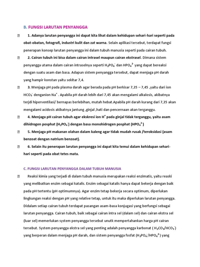 Mengapa Larutan Penyangga Penting Dalam Cairan Tubuh – Nasi