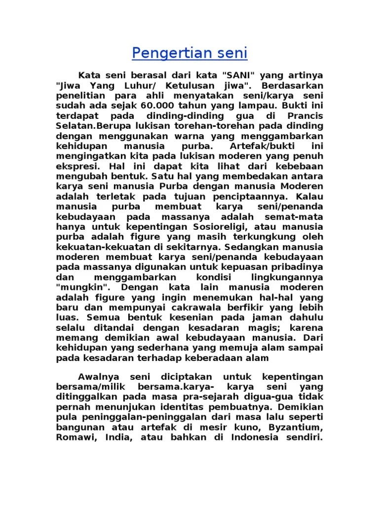 Seni Tari Menurut Soedarsono Contohnya pedang persia kerajinan tangan Turki dsb.