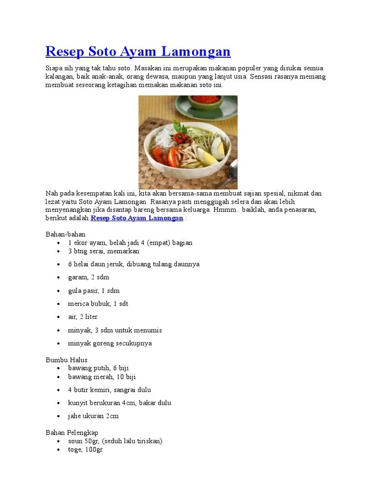 Resep Makan Bahasa Inggris