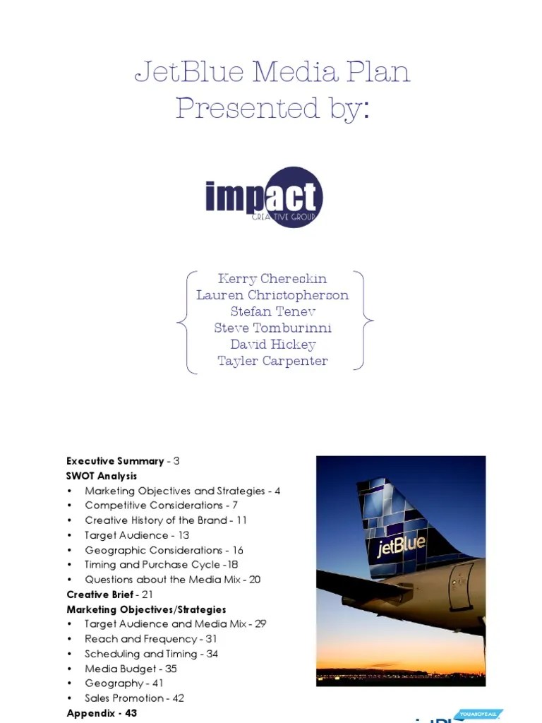 Jet Blue | PDF | Airlines | Target Audience