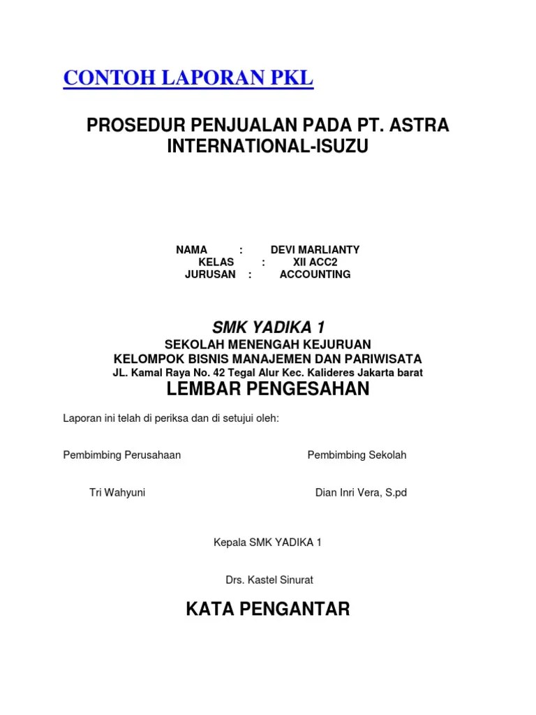 The financial information on a company's accounting period to ullustrate the. Contoh Laporan Pkl Pdf