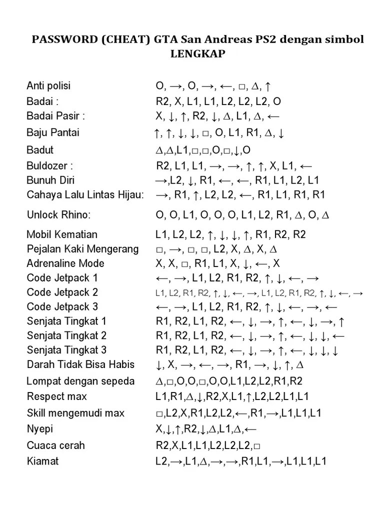 Jangan lupa bahwa bila ada kode cheat yang dituliskan |gb(hitam) atau &quot;lb(putih)&quot; Cheat Mobil Balap Gta Ps2 Picture Idokeren