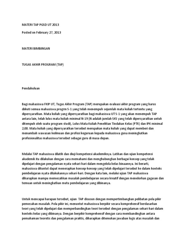 Nov 14, 2018 · pada artikel sebelumnya kami juga telah berbagi soal ujian ut manajemen semester 7 yaitu soal ujian ut manajemen ekma4475 pemasaran strategik. Contoh Soal Kasus Tap Pgsd Ut - Contoh Soal Terbaru