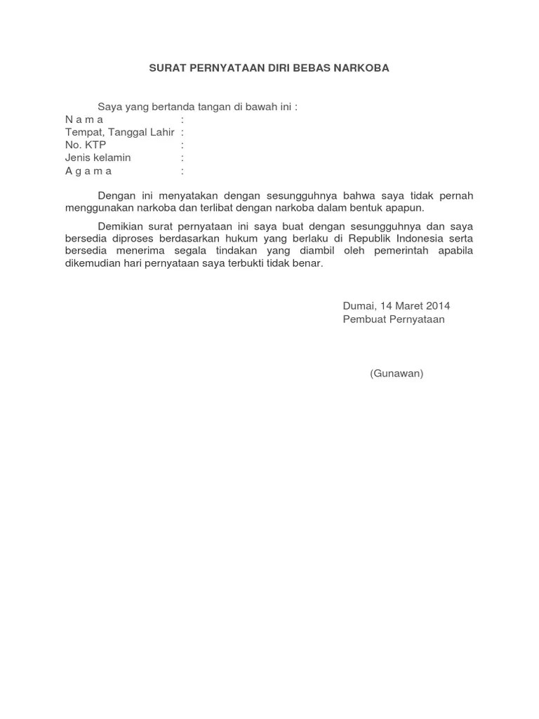  Atmajaya Ac Id Filecontent Surat Pernyataan Mahasiswa Non Kedokteran Napza Pdf 