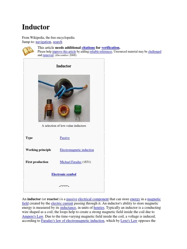 Inductor Intrduction Inductor Inductance