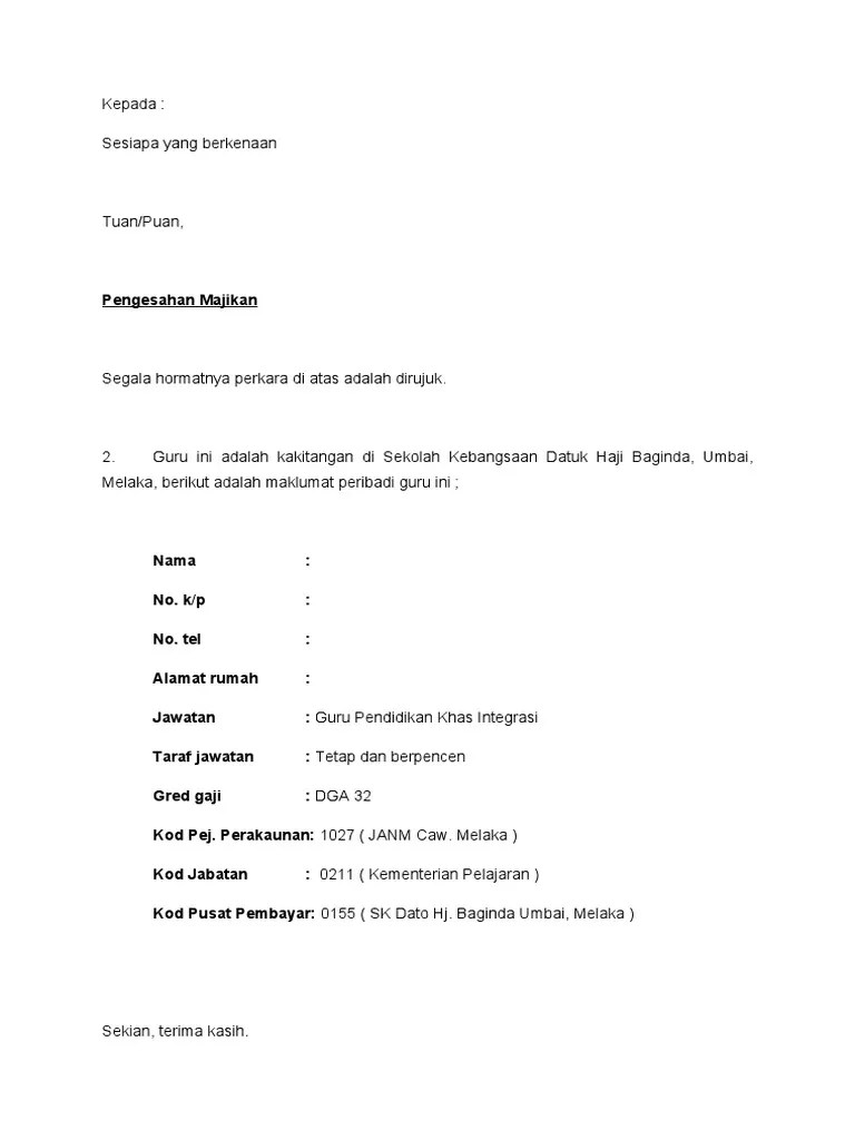 Contoh surat pengesahan majikan dan jawatan mudah dan ringkas, surat pengesahan majikan, surat pengesahan jawatan, job confirmation letter, format surat . Contoh Surat Pengesahan Majikan Pdf Contoh Surat