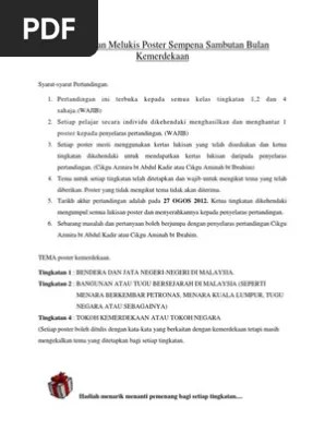 Pendidikan seni visual sk melukis poster kemerdekaan kaum melayu drawing artwork poster kemerdekaan artwork. Pertandingan Melukis Poster Sempena Sambutan Bulan Kemerdekaan Pdf