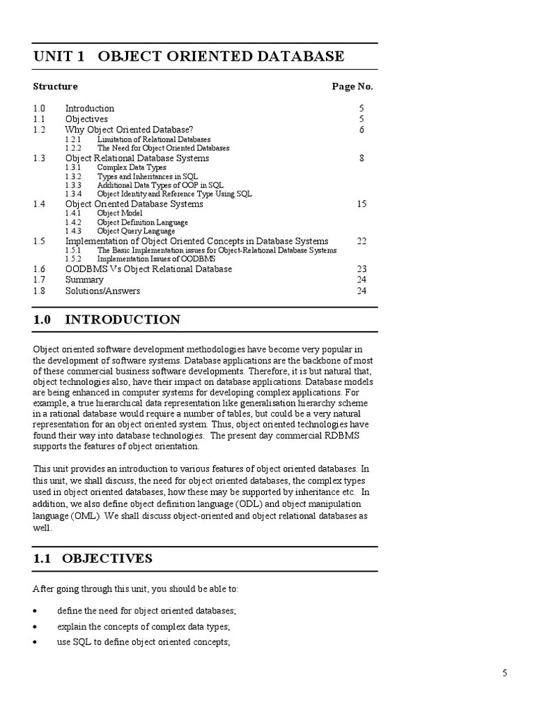 Object Oriented Database | PDF | Xml | Relational Database