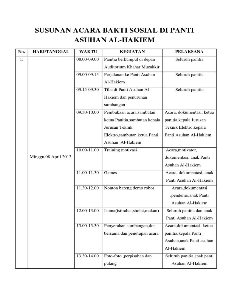 Contoh Proposal Kegiatan Bakti Sosial Ke Panti Asuhan - Berbagi Contoh  Proposal