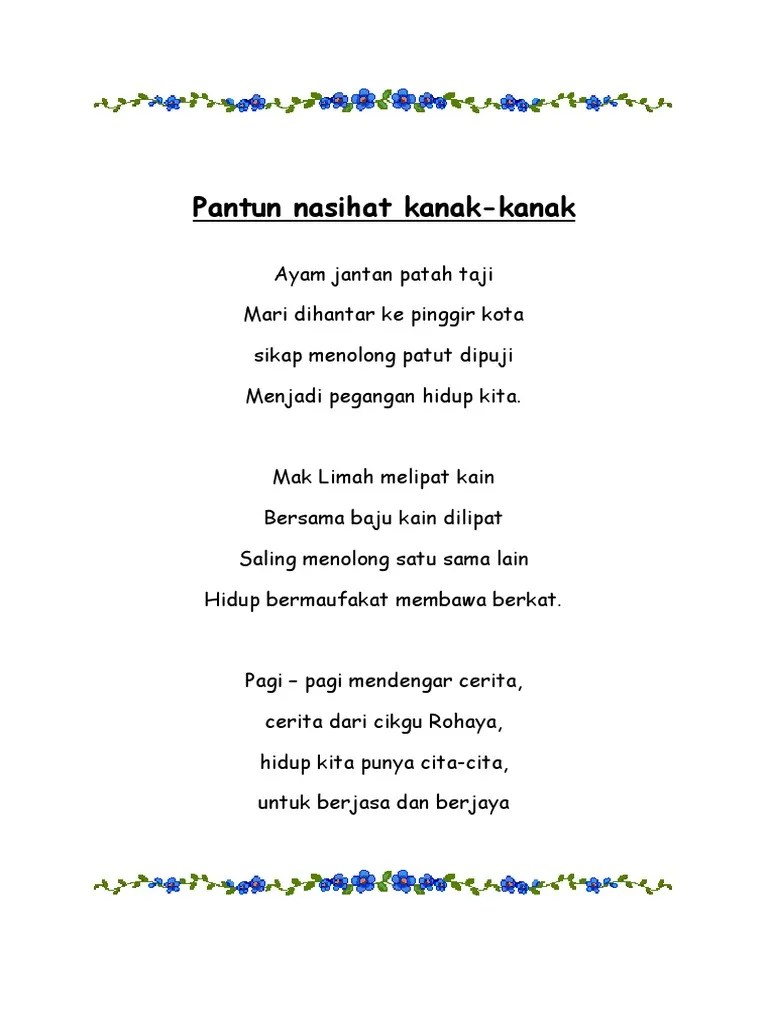 Contoh Pantun 4 Kerat Nasihat - Pantun Nasihat Posts Facebook Otosection