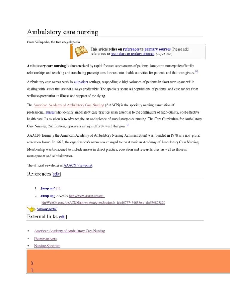 Ambulatory Care Nursing | PDF | Nursing | Patient