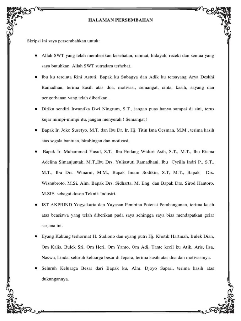 10 Halaman Persembahan Skripsi Yang Unik Anti Mainstream 