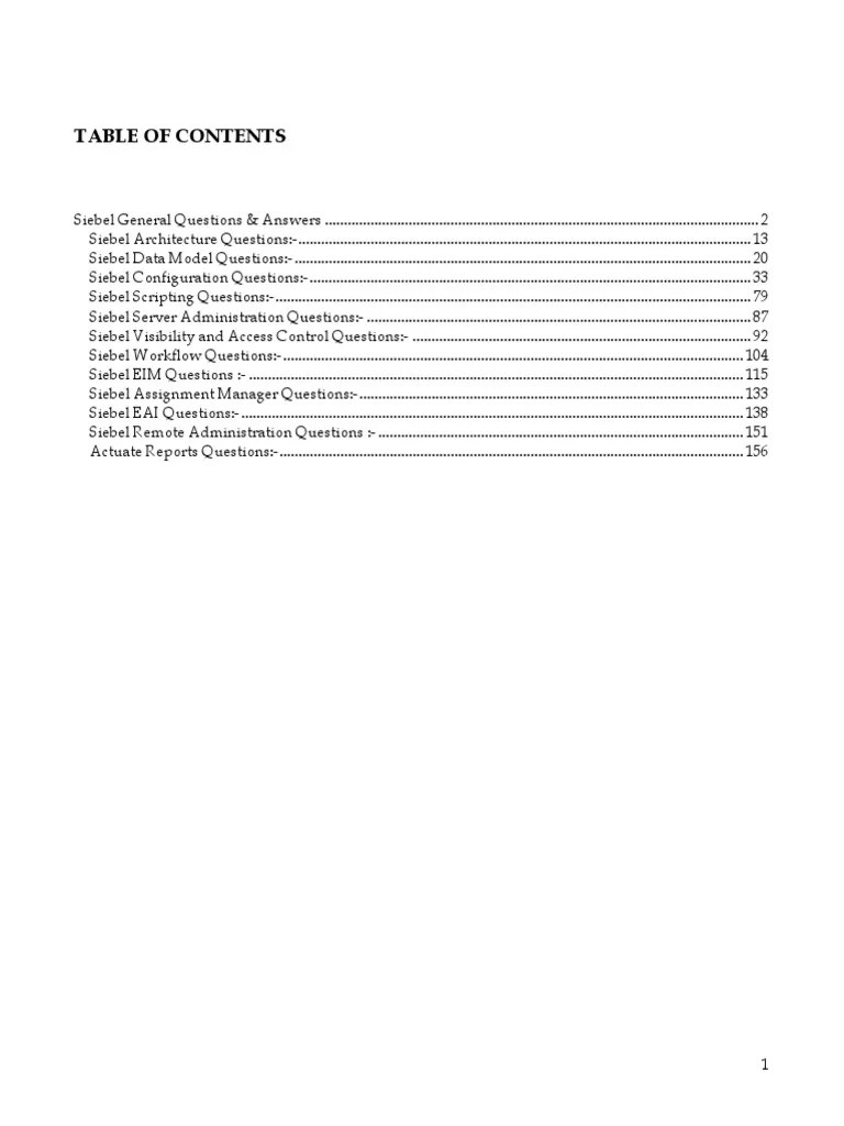 Siebel Interview Ques-600 | PDF | Database Index | Web Server
