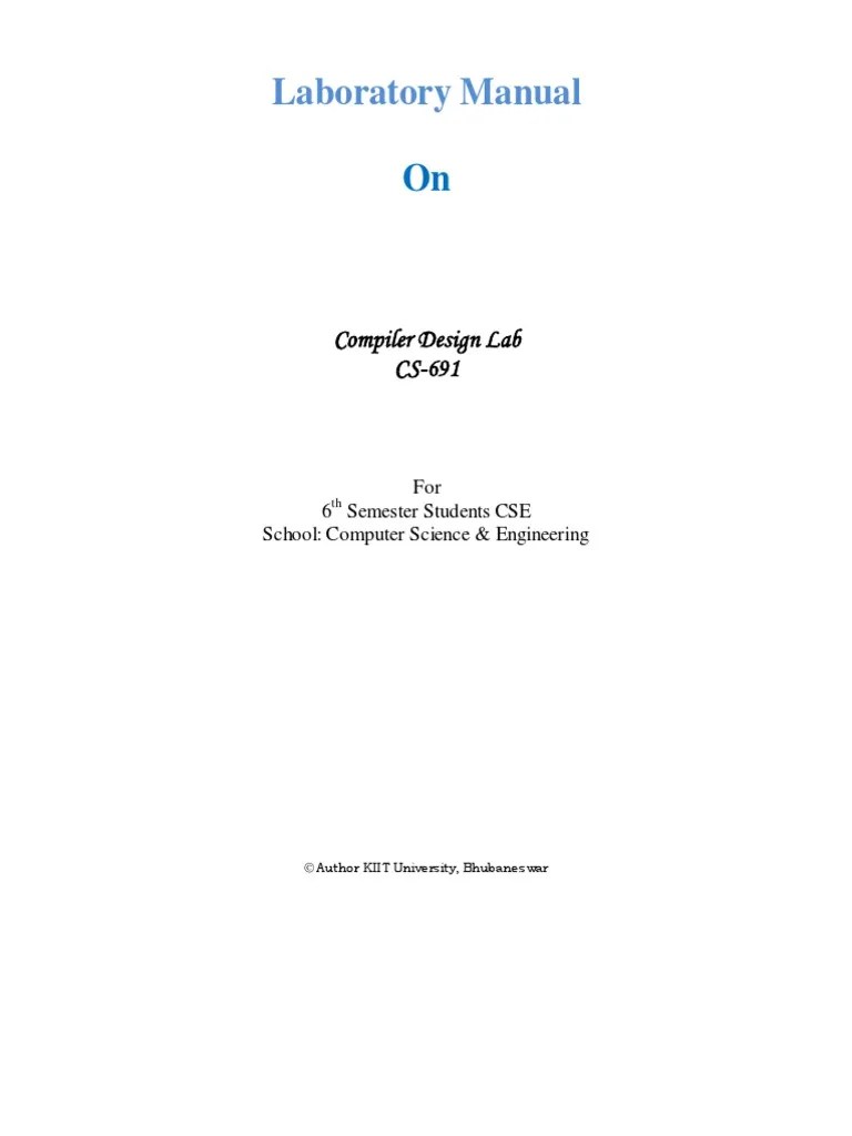 Compiler Design LAB MANUAL | PDF | Parsing | Compiler