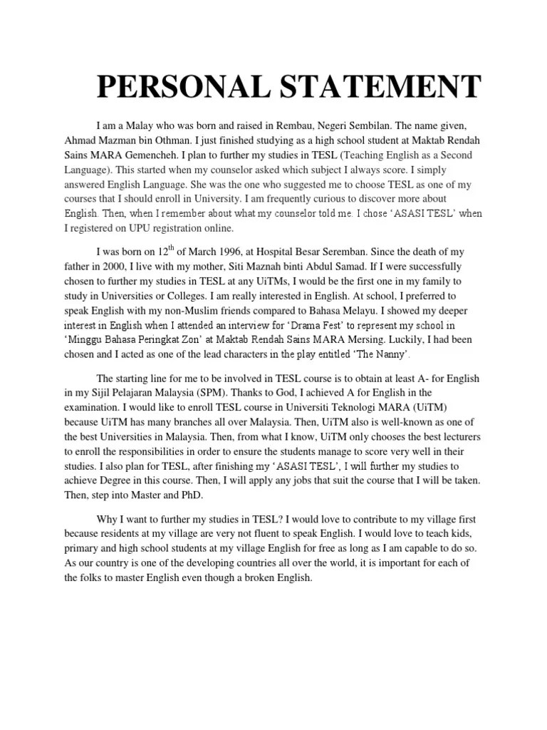Personal statement