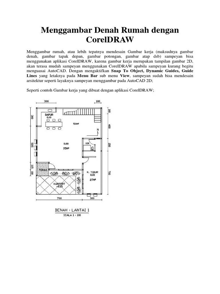 Menggambar Denah Rumah Dengan CorelDRAW | PDF