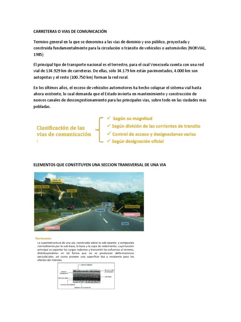 Carreteras O Vias De Comunicación | PDF | La Carretera | Calle