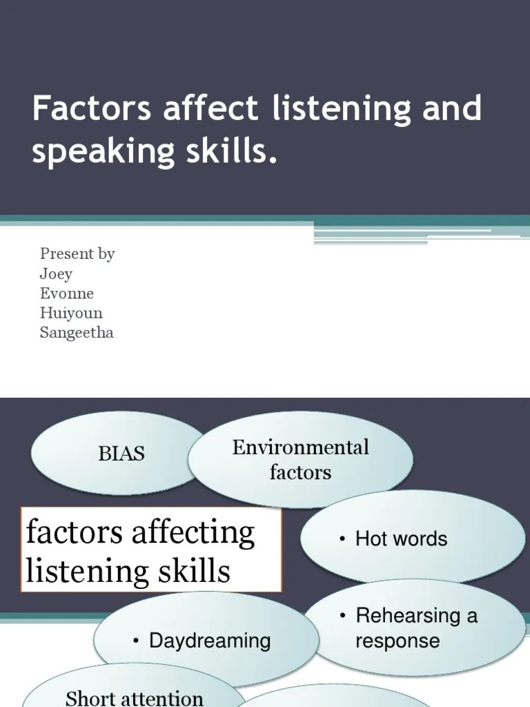 Factors That Affect Listening & Speaking Skills | English Language ...