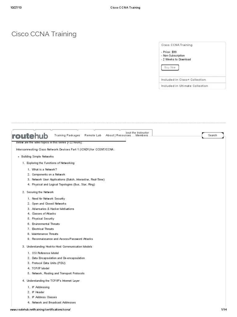 Cisco CCNA Training: Training Packages Remote Lab About - Resources ...