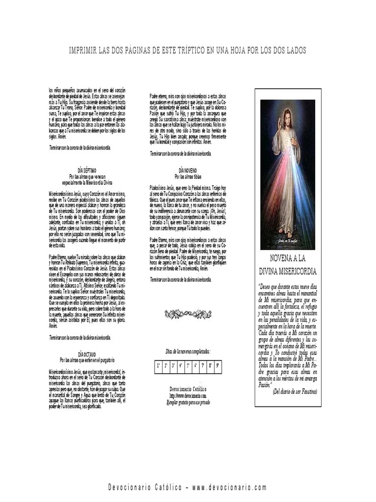 Novena A La Divina Misericordia PDF | PDF | Misericordia | Purgatorio