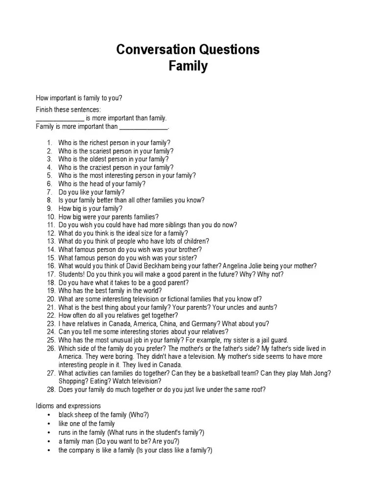 Questions About The Family | PDF | Social Institutions | Social Science