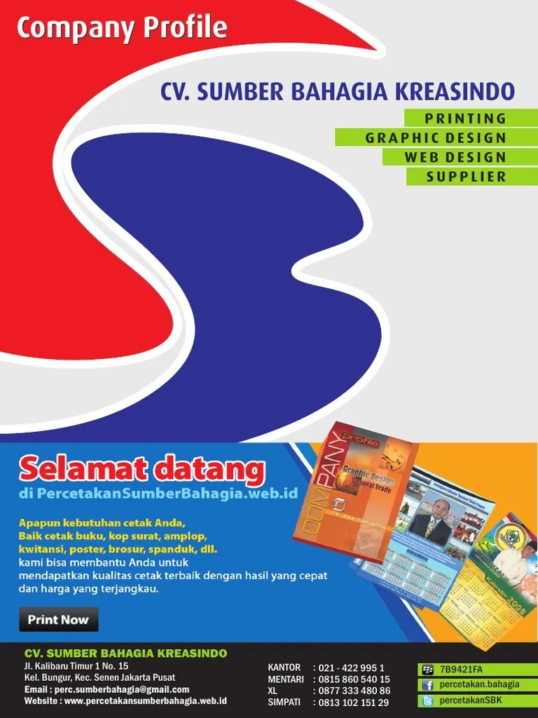 Anda punya pesanan stempel ? Company Profile Percetakan Sumber Bahagia Kreasindo Pdf