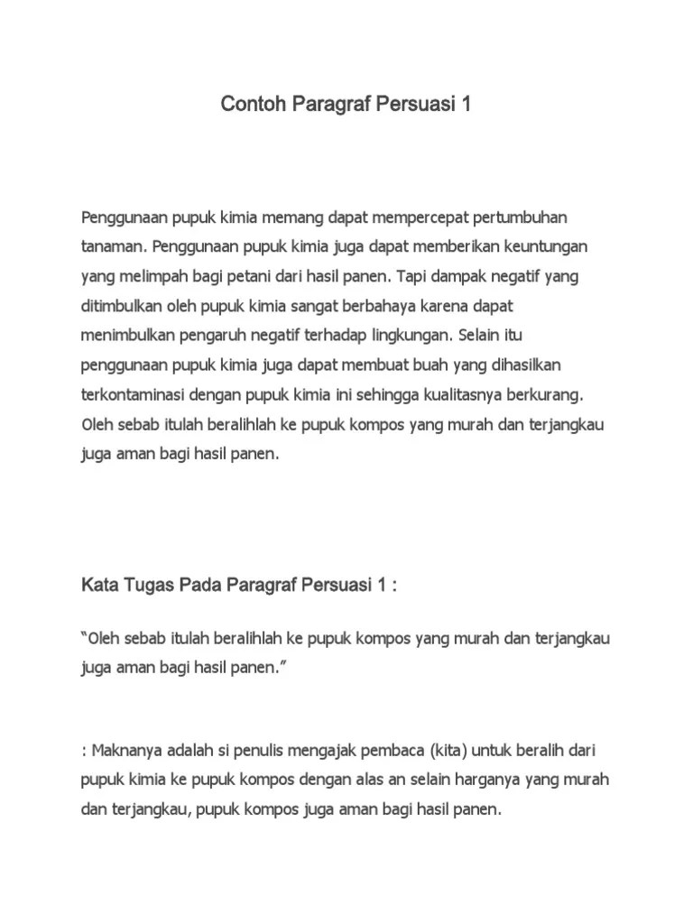 Contoh Paragraf Persuasi 1 | PDF