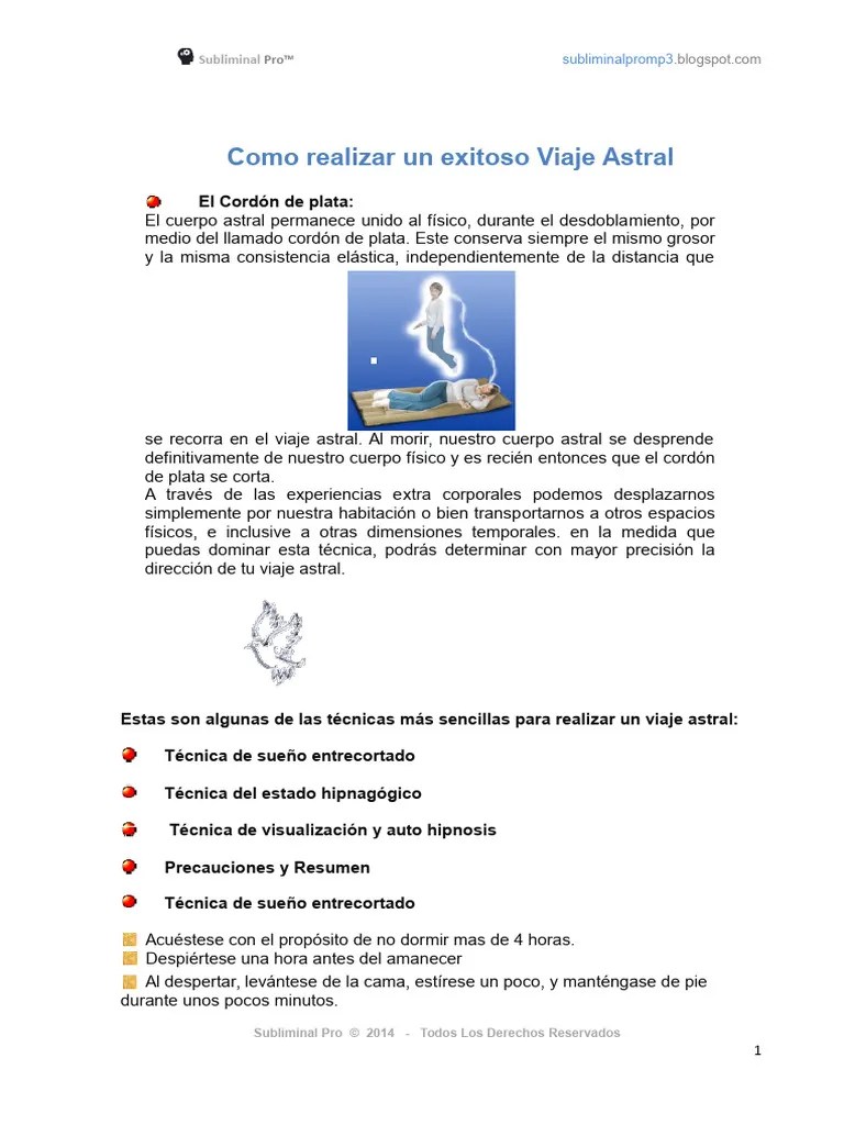 Como Realizar Un Exitoso Viaje Astral | PDF | Sicología | Conceptos Psicologicos