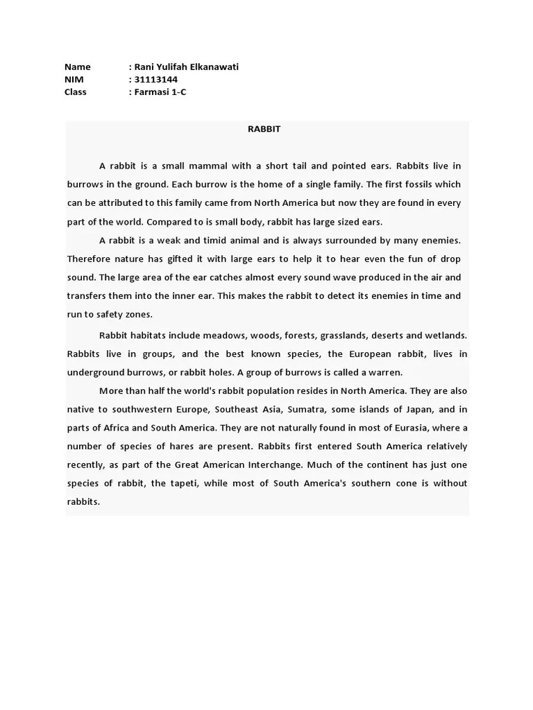 Oleh penerbit kiblat buku utama pukul 7:53:00 pm. Deskriptive Text Rani Ye Elephant Rabbit