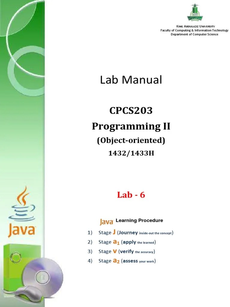Lab6 Cpcs 203 | PDF | Method (Computer Programming) | Constructor ...