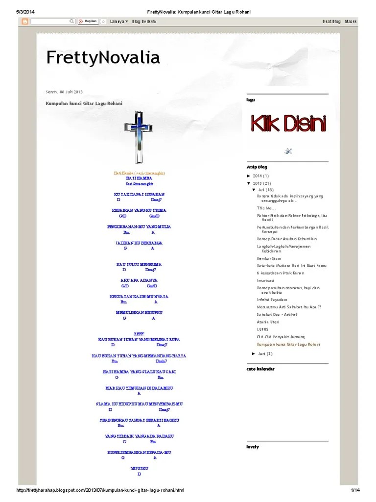 Berikut ini lirik lagu dan chord/kunci gitar lagu rohani yang berjudul 'selamat pagi bapa' lirik lagu dan kunci gitar selamat pagi bapa key: . Kumpulan Kunci Gitar Lagu Rohani Pdf