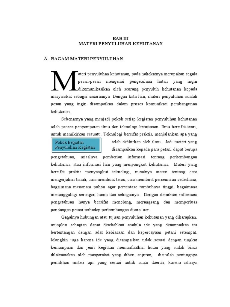 Bab III. Materi Penyuluhan Kehutanan | PDF