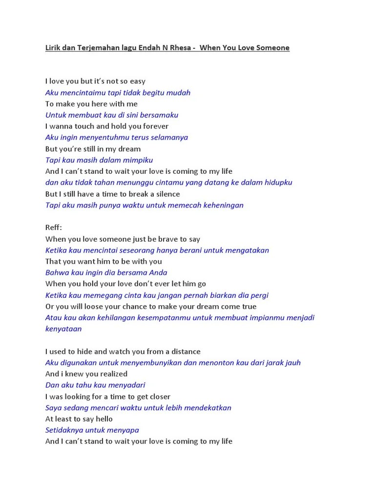 Lirik Dan Terjemahan Lagu Endah N Rhesa | PDF