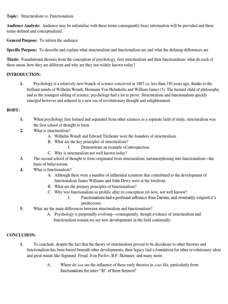 Structuralism Vs Functionalism | PDF | Academic Discipline Interactions ...