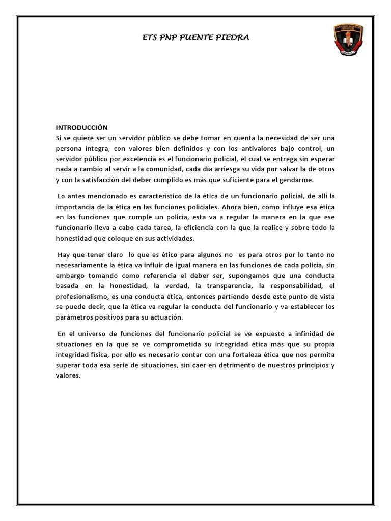 Funcion Policial Y La Etica | PDF | Policía | Moralidad