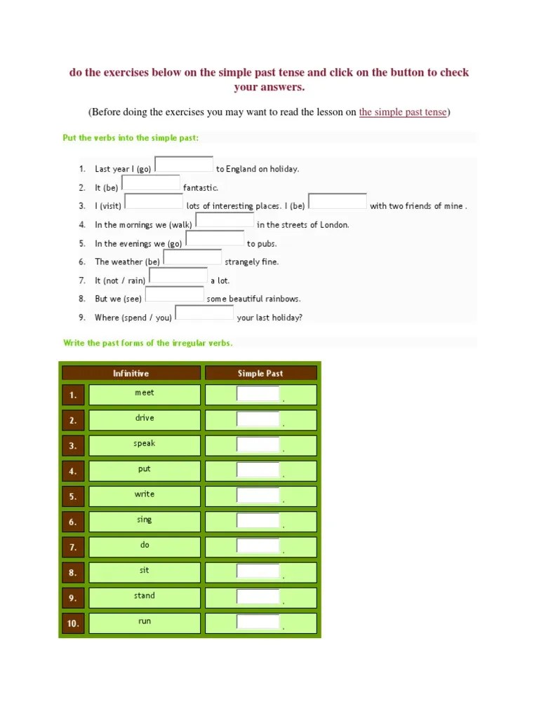 Past Simple | PDF | Verb | Language Mechanics