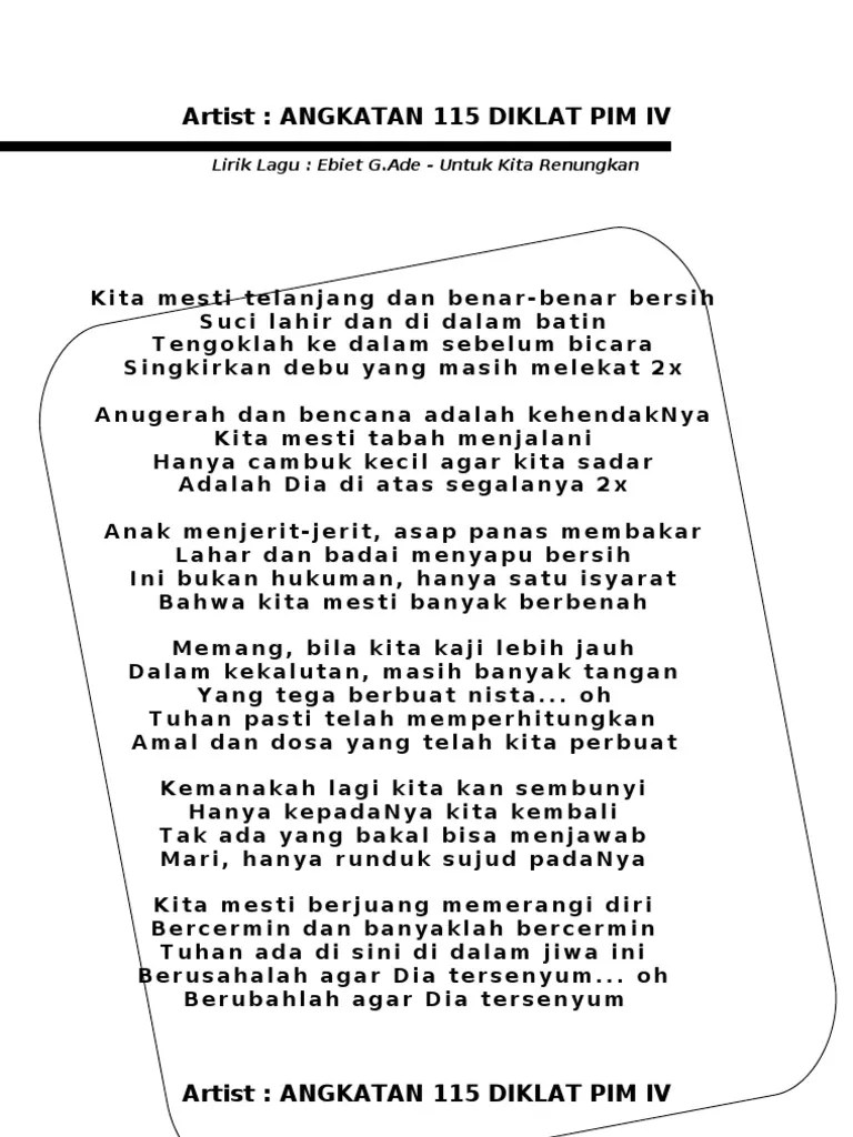 Kupersembahkan Untuk Angkatan 115 Diklat Pim Iv Depdiknas | PDF