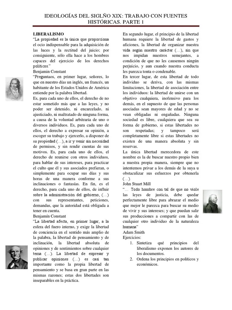Ideologías Del Siglo Xix. Trabajo Con Fuentes Históricas. Parte 1 PDF | Descargar Gratis PDF ...