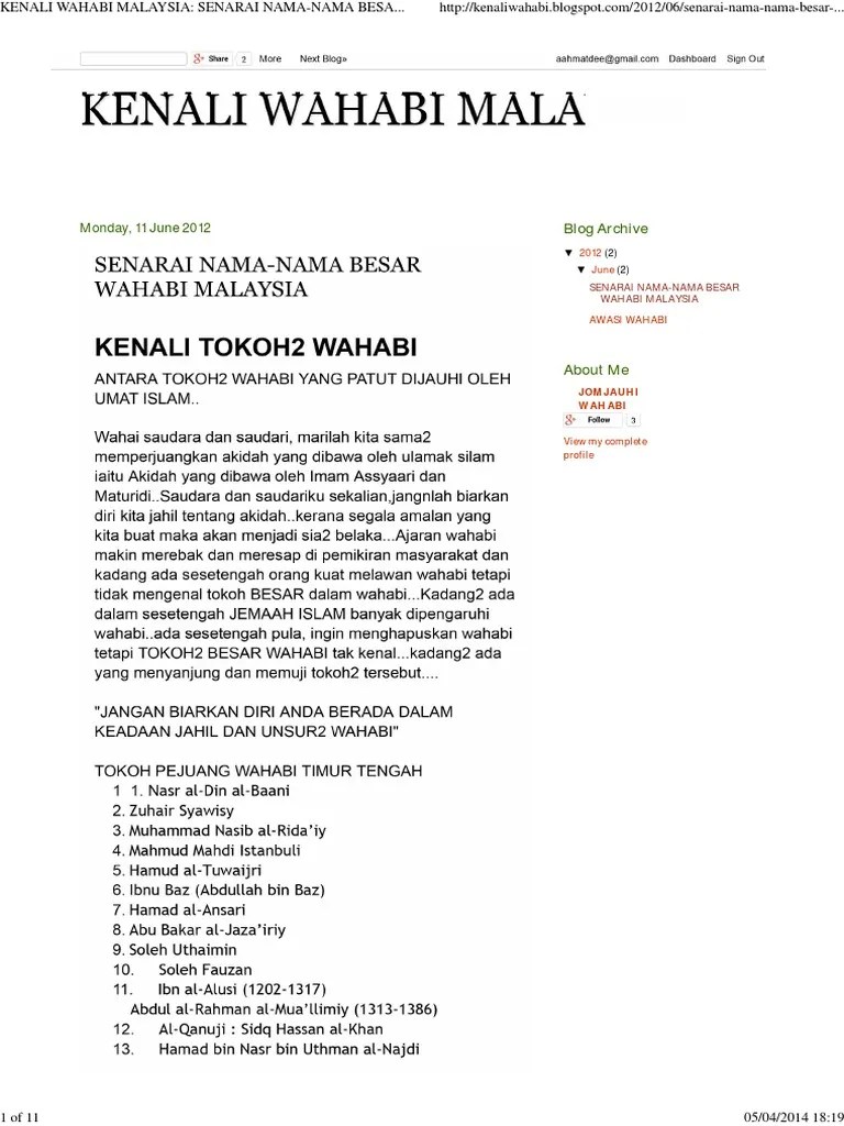 List terkini wahabi di malaysia: Kenali Wahabi Malaysia Senarai Nama Nama Besar Wahabi Malaysia Pdf