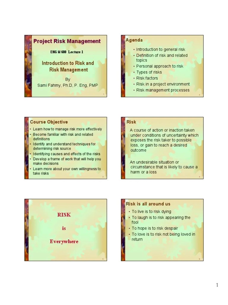 Project Risk Management | PDF | Risk | Risk Management