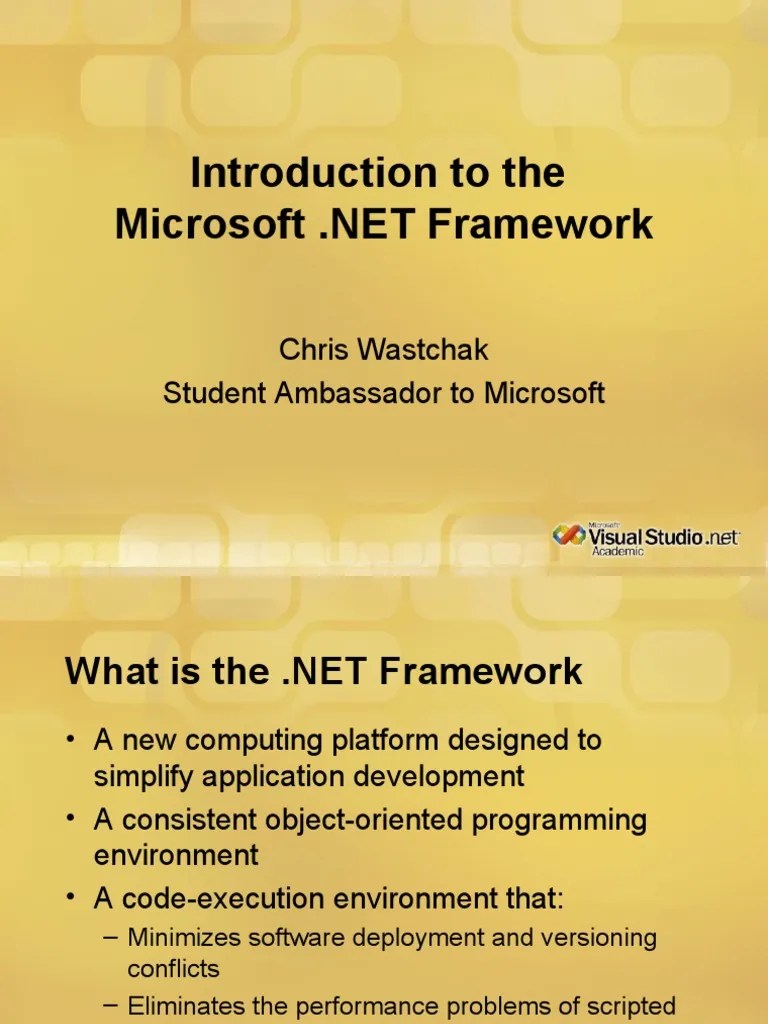 Introduction To The Microsoft .NET Framework | PDF | Runtime System ...