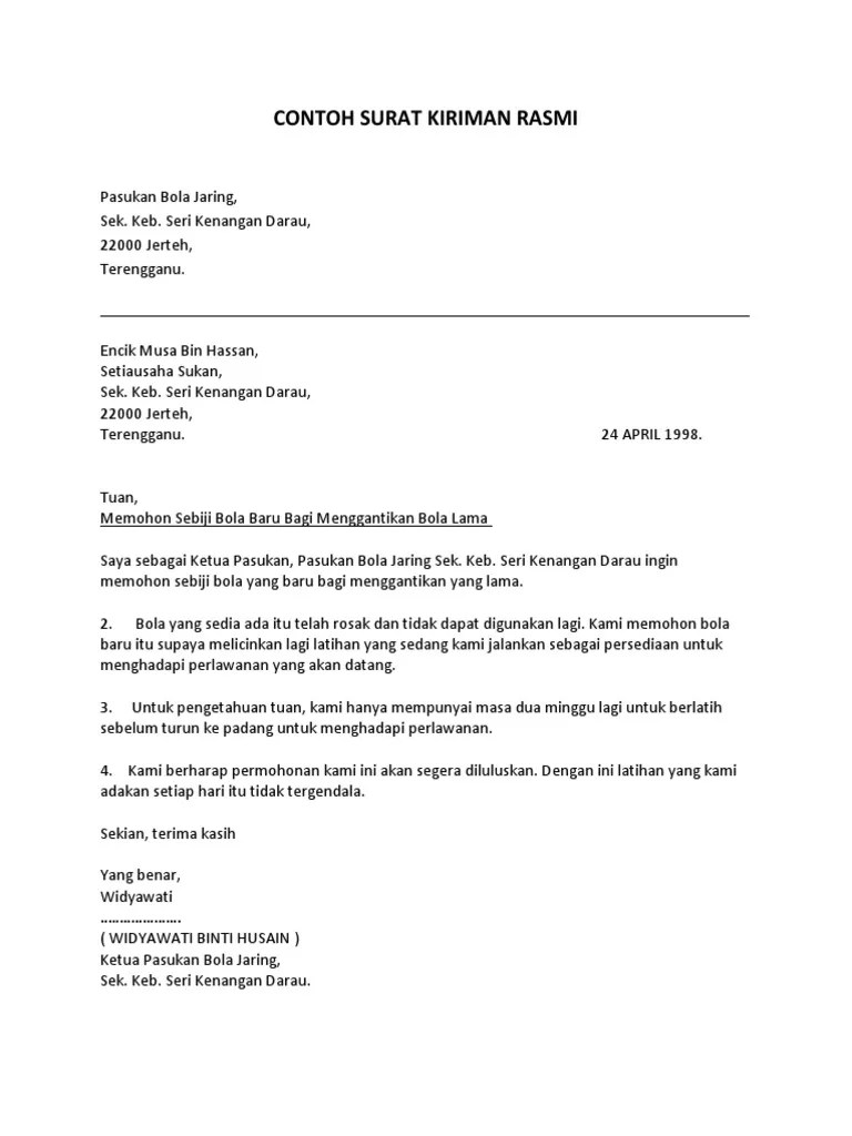 Surat pengesahan majikan (potongan gaji) via www.scribd.com. Contoh Surat Kiriman Rasmi
