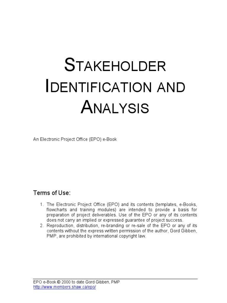 Stakeholder Identification And Analysis | PDF | Stakeholder (Corporate) | Audit