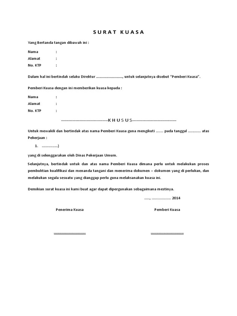 Contoh Surat Kuasa Penunjukan Ahli Waris Kumpulan Contoh Surat Dan Soal Terlengkap 