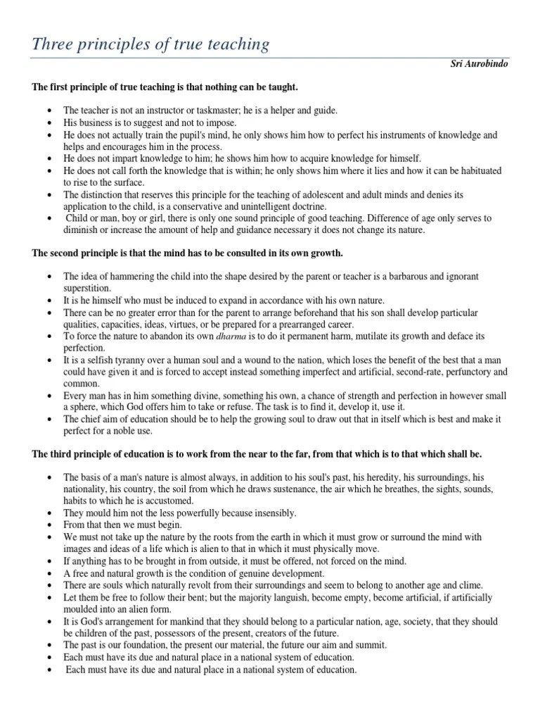 3 Principles Of True Teaching | PDF | Soul | Religious Belief And Doctrine